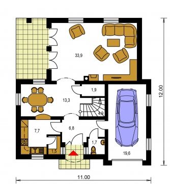 Floor plan of ground floor - KLASSIK 112